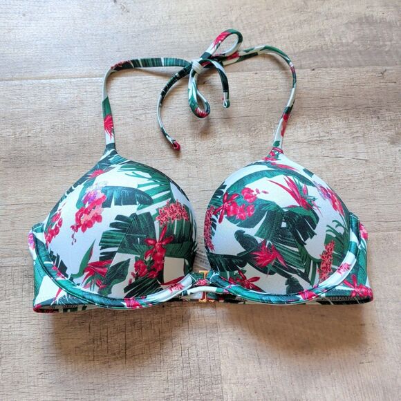 Victorias Secret Swim Tropical Bombshell Add-2-Cups Push Up Bikini Top 34C EUC - Picture 4 of 5